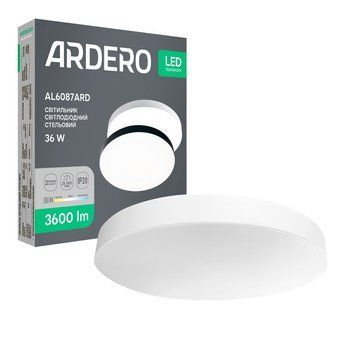 Світлодіодний накладний світильник Ardero AL6087ARD TREND 36Вт, чорний 80637 - фото товару LUMEN