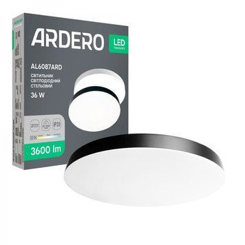 Світлодіодний накладний світильник Ardero AL6087ARD TREND 36Вт, чорний 80637 - фото товару LUMEN