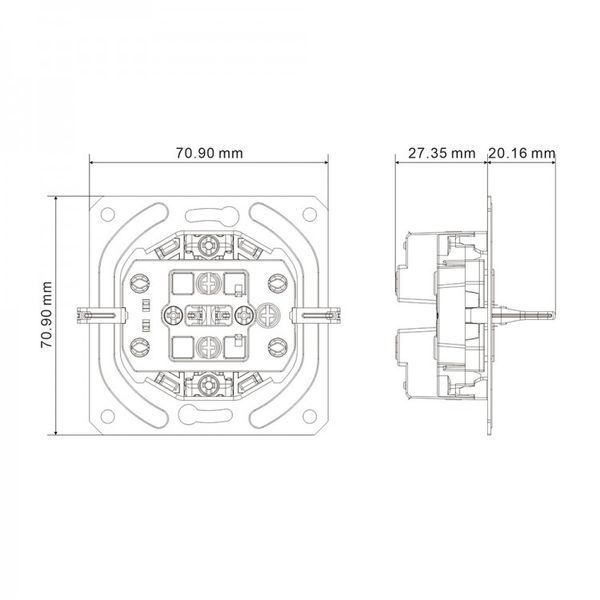ER122-B розетка подвійна із заземленням 16А Soft, Чорний 80746 - фото товару LUMEN
