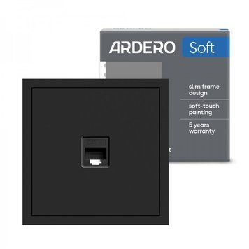 ER151PC-B розетка комп&rsquo;ютерна, механізм чорний Soft 80748 - фото товару LUMEN