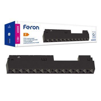 Магнітний трековий світильник Feron MGN300 12Вт 4000К IP20 чорний MGN300 - фото товару LUMEN
