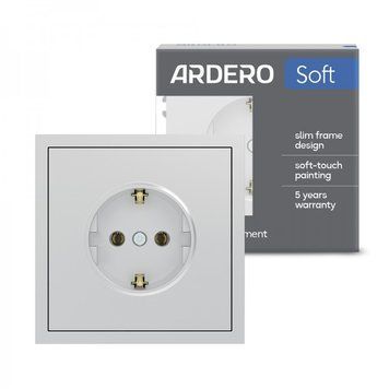 Розетка Ardero ER121-S Soft 16А із заземленням срібна, срібний 80795 - фото товару LUMEN