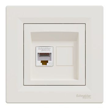 Розетка комп'ютерна, RJ45, кат.5е, UTP, Asfora, Кремовий EPH4300121-2 - фото товару LUMEN