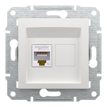 Розетка комп'ютерна, RJ45, кат.5е, UTP, без рамки Asfora, Білий EPH4370121-1 - фото товару LUMEN