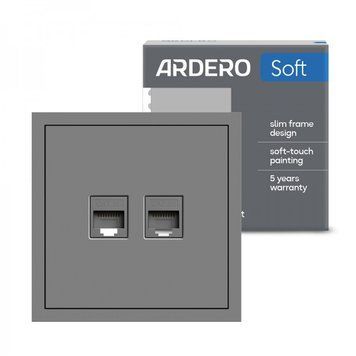 ER152PC-G розетка комп&rsquo;ютерна подвійна, механізм сірий Soft 80775 - фото товару LUMEN