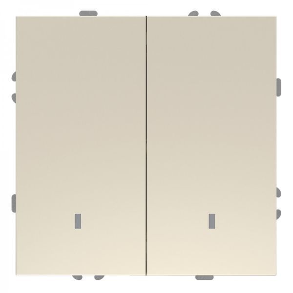 Вимикач 2-клавішний Ardero EV112L-C Soft 10А з підсвіткою шампань 80819 - фото товару LUMEN