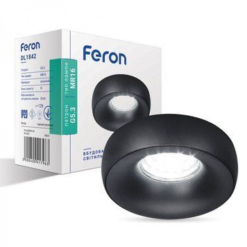 Вбудований світильник Feron DL1842, чорний-хром DL1842-4 - фото товару LUMEN