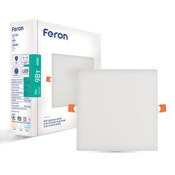 Вбудований світлодіодний світильник Feron AL702 9W, білий 7029 - фото товару LUMEN
