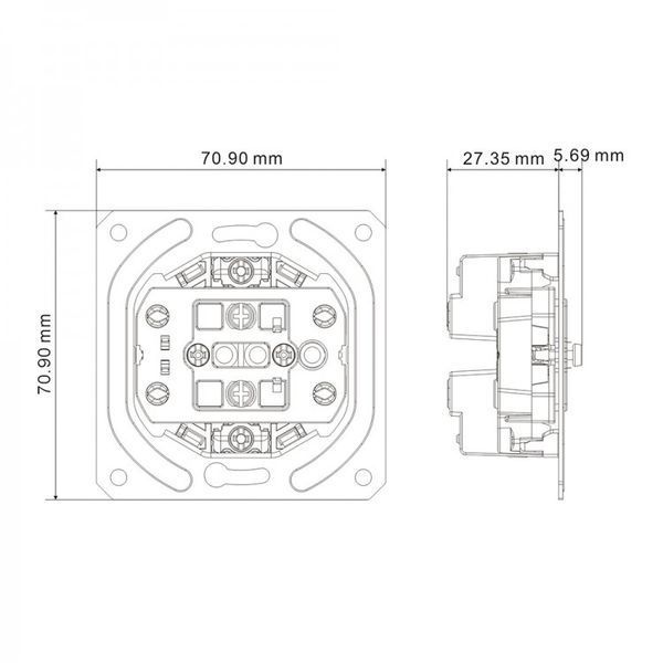 Розетка подвійна Ardero ER112-W Soft 16А без заземлення біла, білий 80719 - фото товару LUMEN
