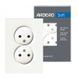 Розетка подвійна Ardero ER112-W Soft 16А без заземлення біла, білий 80719 фото 1